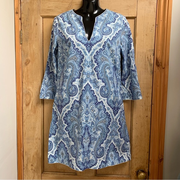Zara woman blue paisley kaftan dress size small NEW - Picture 13 of 13